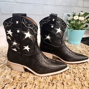 Western Stargazed Ankle Boots, 7.5